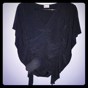 dark academia style black butterfly top